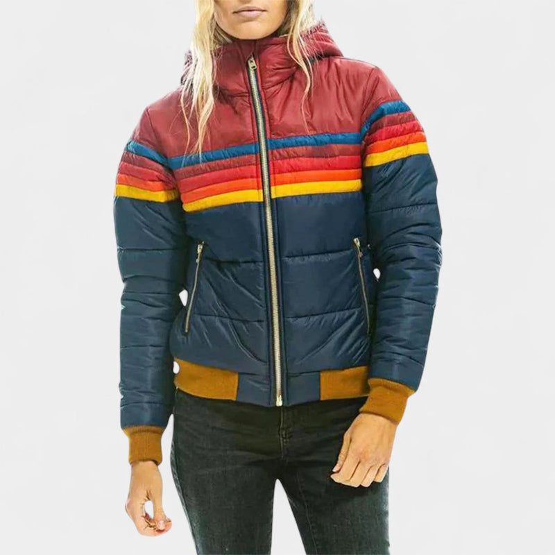 Penelope - Women's Striped Quilted Puffer Jacket