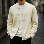 Peter - Men's Cashmere Mandarin Collar Cardigan with Toggle Closures