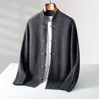 Peter - Men's Cashmere Mandarin Collar Cardigan with Toggle Closures