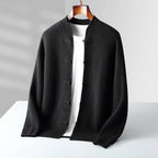 Peter - Men's Cashmere Mandarin Collar Cardigan with Toggle Closures