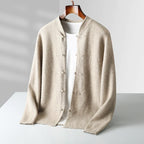 Peter - Men's Cashmere Mandarin Collar Cardigan with Toggle Closures