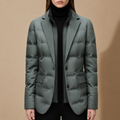 Piper - Women's Quilted Puffer Blazer with Notch Lapels