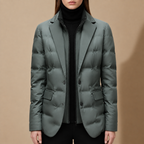 Piper - Women's Quilted Puffer Blazer with Notch Lapels