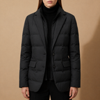 Piper - Women's Quilted Puffer Blazer with Notch Lapels