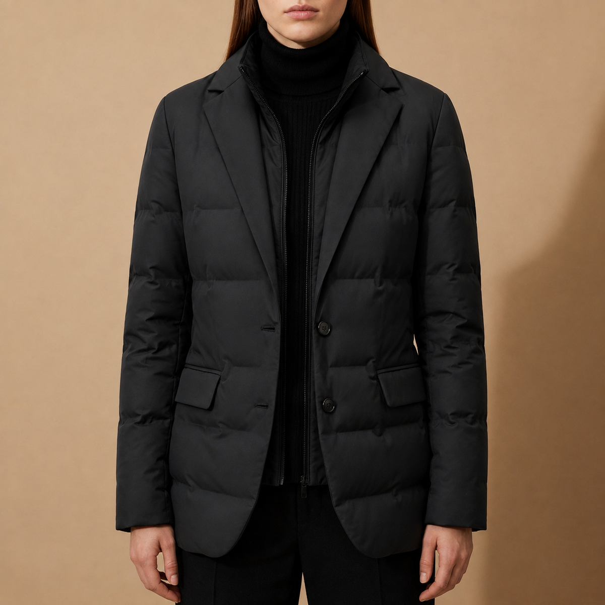 Piper - Women's Quilted Puffer Blazer with Notch Lapels