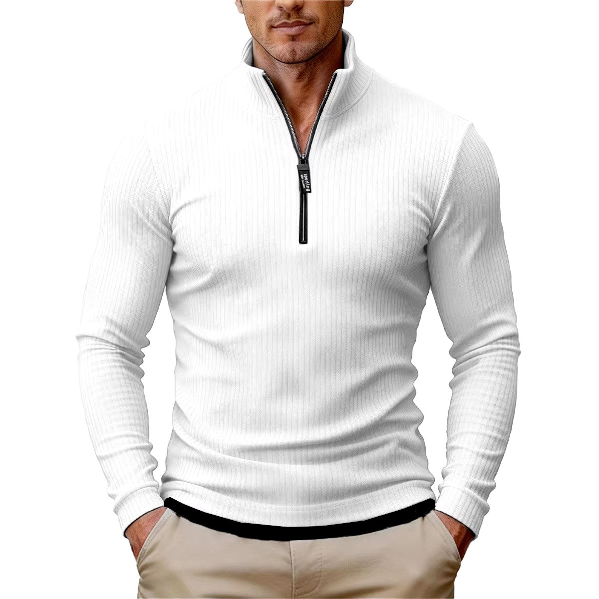 Preston - Men's Slim-Fit Quarter-Zip Ribbed Sweater 2