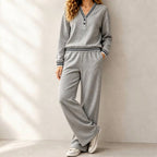 Rachel - Women's Striped V-Neck Wide Leg Matching Set 4