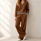 Rachel - Women's Striped V-Neck Wide Leg Matching Set 5