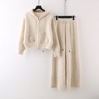 Rebecca - Women's Knit Hoodie & Wide-Leg Pants Matching Set 1