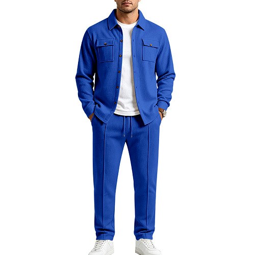 Reed - Men's Button-Up Jacket & Pants Matching Set 5