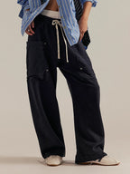 Remi - Women's Drawstring Cargo Pants with Oversized Patch Pockets