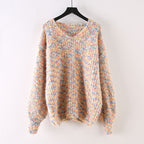 Renee - Women's Multicolor Textured Relaxed Knit Sweater 1