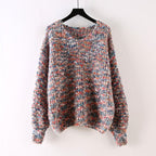 Renee - Women's Multicolor Textured Relaxed Knit Sweater 2