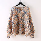Renee - Women's Multicolor Textured Relaxed Knit Sweater 3