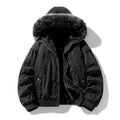 River - Men's Fleece-Lined Cargo Jacket with Faux Fur Hood