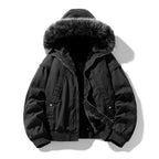 River - Men's Fleece-Lined Cargo Jacket with Faux Fur Hood