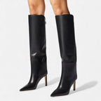 Roxane - Women's Suede-Look Knee-High Boots with Stiletto Heel