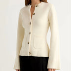 Sabrina - Women's Bell Sleeve Button-Front Knit Cardigan 1