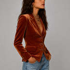 Salie - Women's Velvet Button-Front Blazer