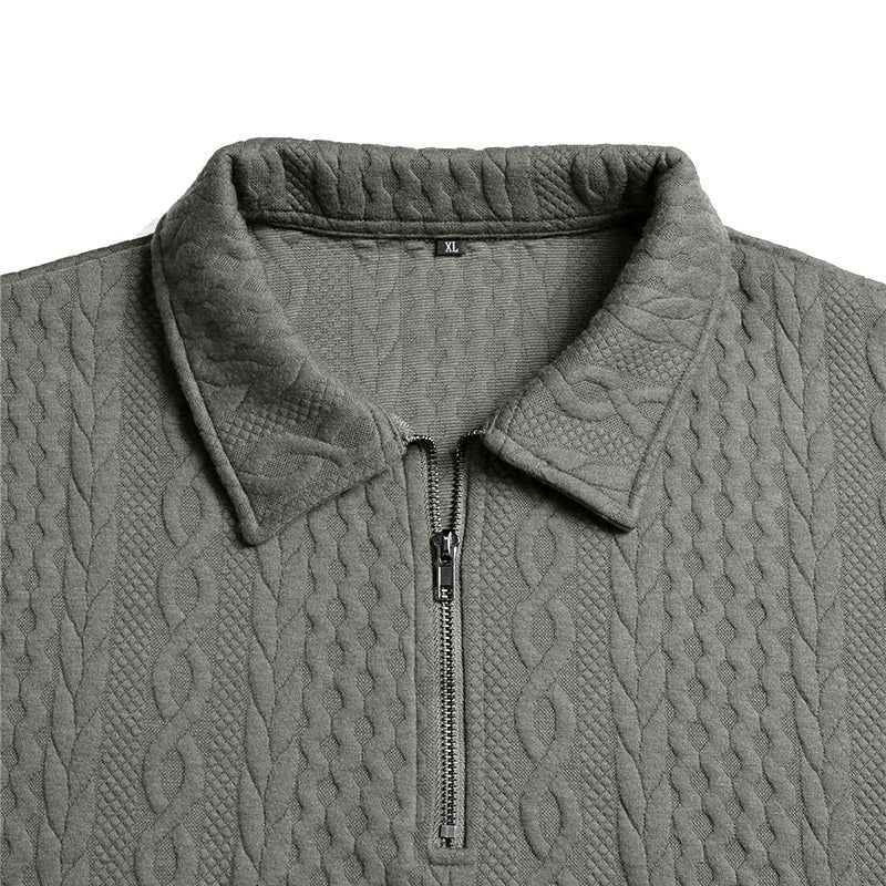 Seth - Men's Textured Cable Knit Quarter-Zip Sweater 7