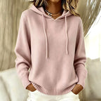 Tabitha - Women's Hooded Pullover Sweater with Ribbed Cuffs