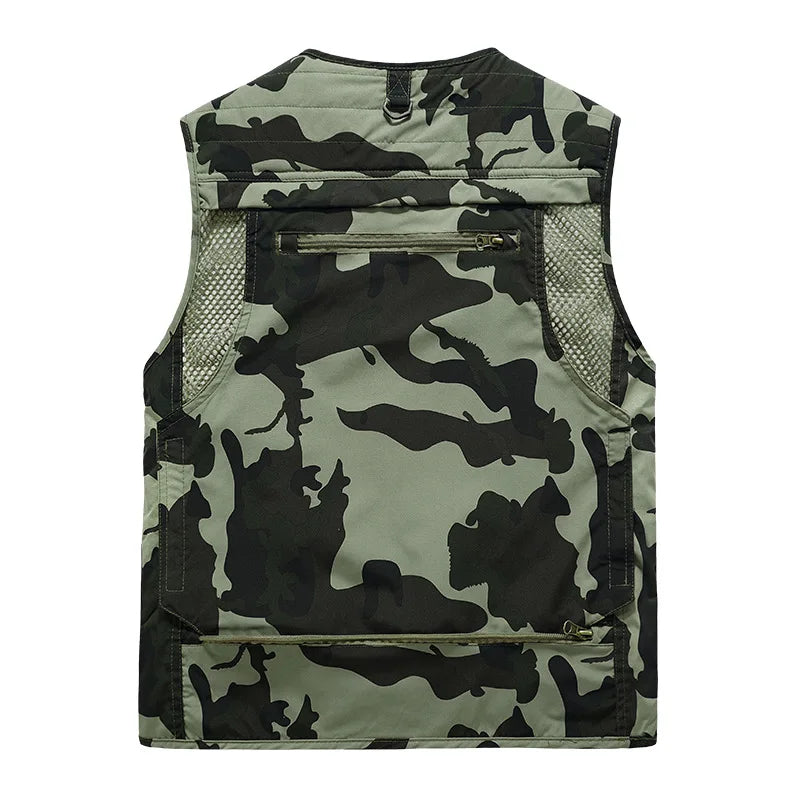 Tobias - Men's Camouflage Utility Vest with Multiple Cargo Pockets