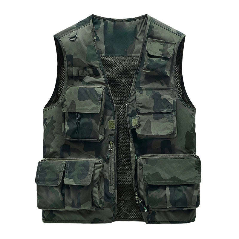 Tobias - Men's Camouflage Utility Vest with Multiple Cargo Pockets