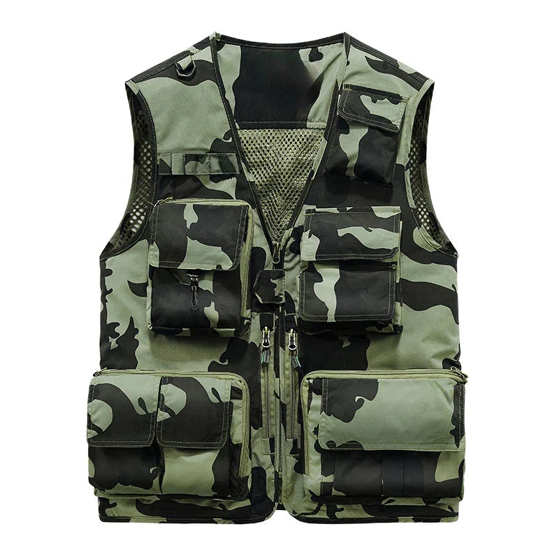 Tobias - Men's Camouflage Utility Vest with Multiple Cargo Pockets