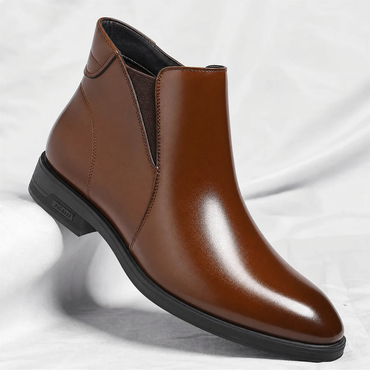 Tonny - Men's Leather Chelsea Boots with Elastic Side Gussets