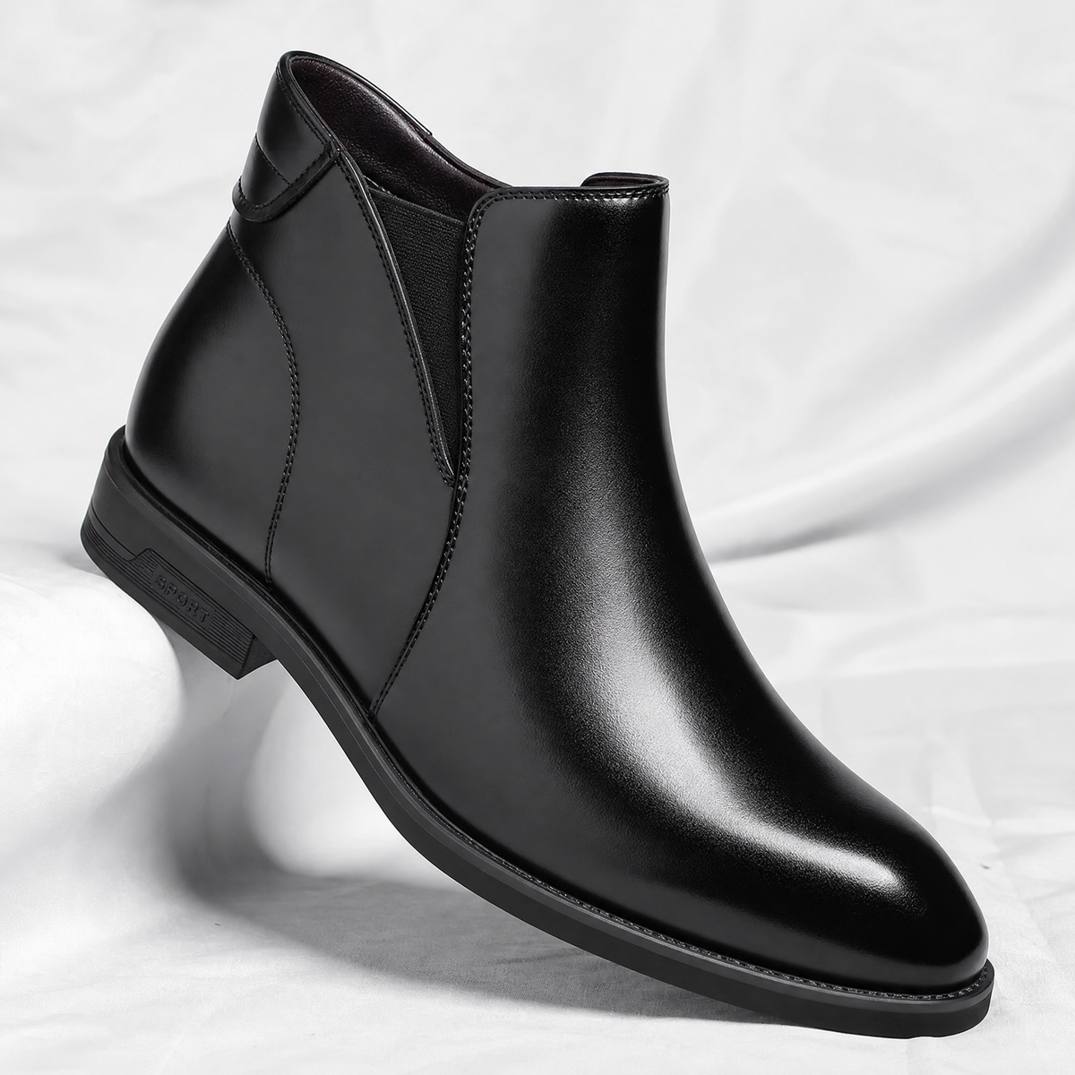 Tonny - Men's Leather Chelsea Boots with Elastic Side Gussets