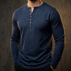 Tony - Men's Henley Shirt with Buttoned Placket