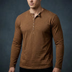 Tony - Men's Henley Shirt with Buttoned Placket