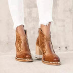 Valencia - Women's Studded Sole Western Ankle Boots 