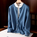 Valentina - Women's Cashmere Crew Neck Button-Front Cardigan 1