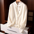 Valentina - Women's Cashmere Crew Neck Button-Front Cardigan 2