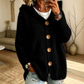 Valerie - Women's Chunky Oversized Button-Front Hooded Cardigan 1