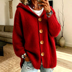 Valerie - Women's Chunky Oversized Button-Front Hooded Cardigan 4