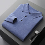 Victor - Men's Merino Wool Polo Shirt with Textured Collar