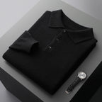Victor - Men's Merino Wool Polo Shirt with Textured Collar