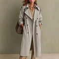 Yolanda - Women's Lapel Collar Double-Breasted Coat 1