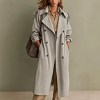 Yolanda - Women's Lapel Collar Double-Breasted Coat 1
