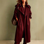 Yolanda - Women's Lapel Collar Double-Breasted Coat 4