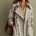 Yolanda - Women's Lapel Collar Double-Breasted Coat 5