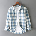 Zachary- Men's Checked Button-Up Shirt with Rolled Cuffs