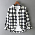 Zachary- Men's Checked Button-Up Shirt with Rolled Cuffs