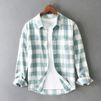 Zachary- Men's Checked Button-Up Shirt with Rolled Cuffs