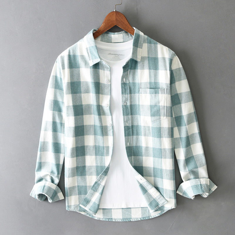 Zachary- Men's Checked Button-Up Shirt with Rolled Cuffs