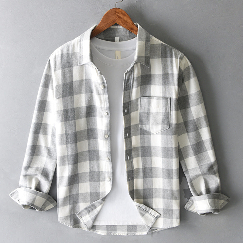 Zachary- Men's Checked Button-Up Shirt with Rolled Cuffs