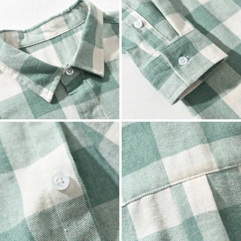 Zachary- Men's Checked Button-Up Shirt with Rolled Cuffs