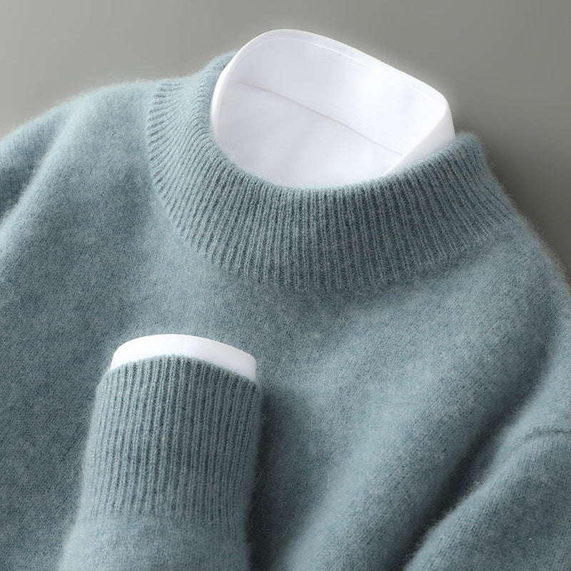 Zayn - Men's Cashmere Mock-Neck Sweater with Ribbed Trim